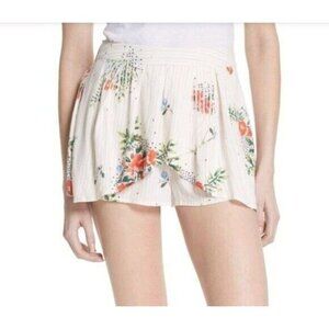 FREE PEOPLE Night Watcher Faux Wrap Skort Floral White Multicolor S 48-19